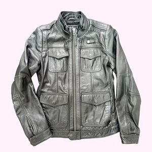 STUNNING Lucky Brand Black Lamb Leather Moto Jacket Women's Small